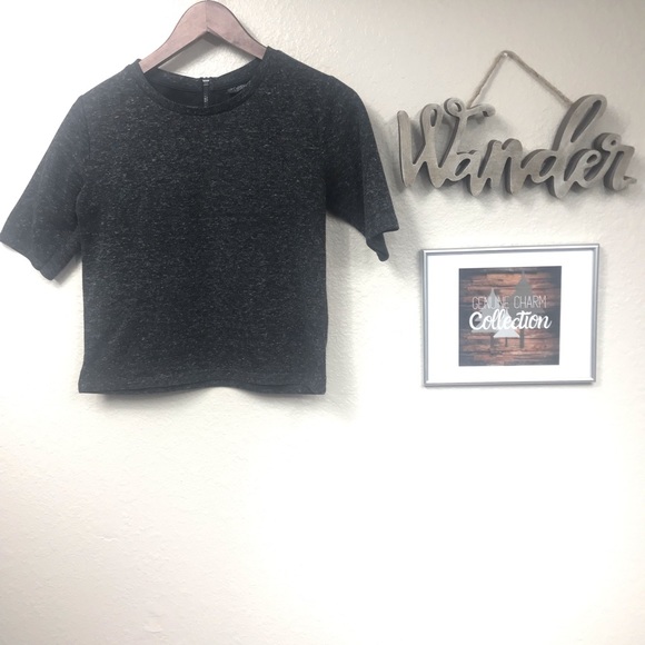 Topshop Tops - Topshop Charcoal Grey Tshirt